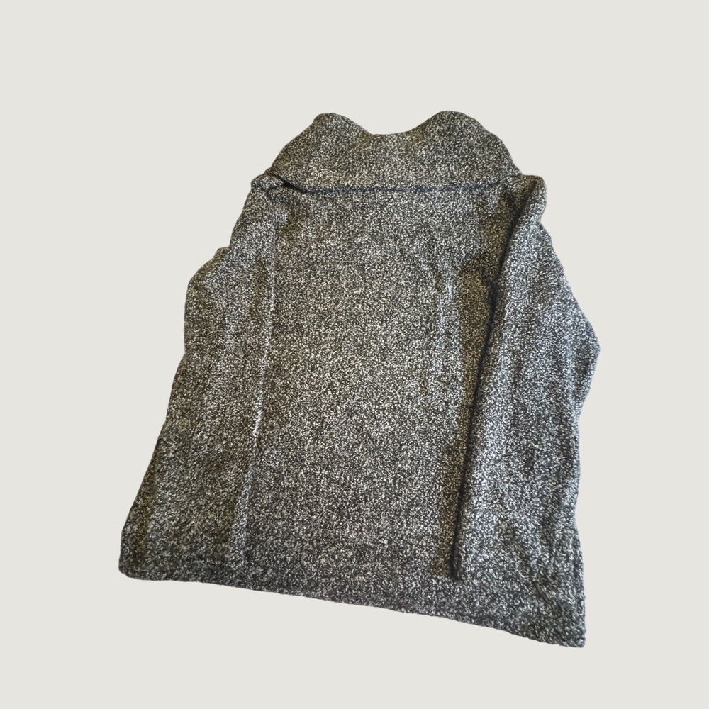 Jones New York Signature Cowl Neck Boucle Sweater Black White Marled Pullover M - Picture 2 of 7